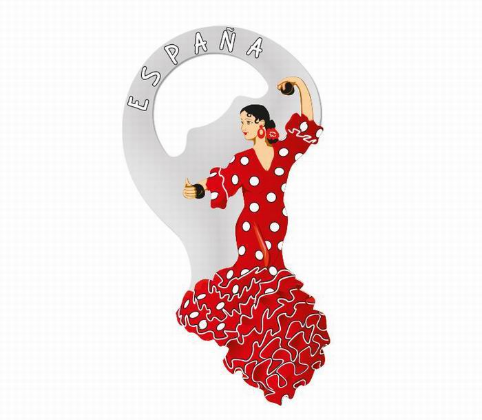 Aimant ouvre bouteille danseuse flamenca rouge