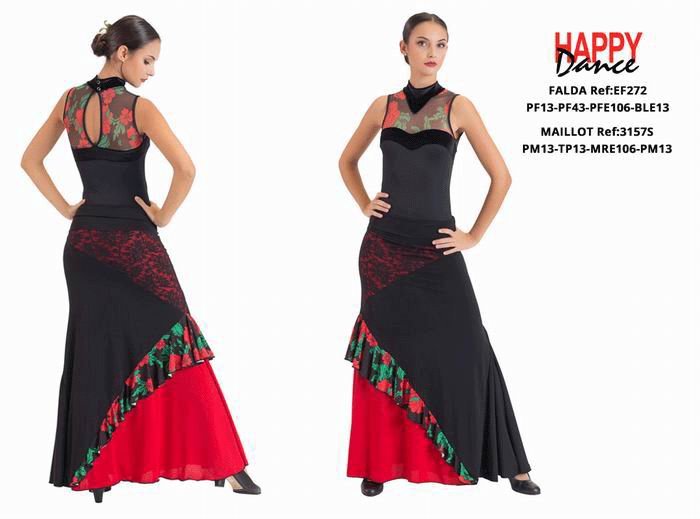 Happy Dance. Falda Flamenca de Mujer para Ensayo y Escenario. Ref. EF272PF13PF43PFE106BLE13