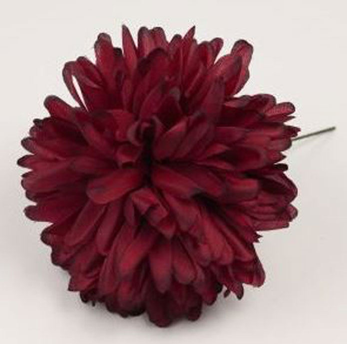 Flor Flamenca Mum. Rojo Oscuro.12cm