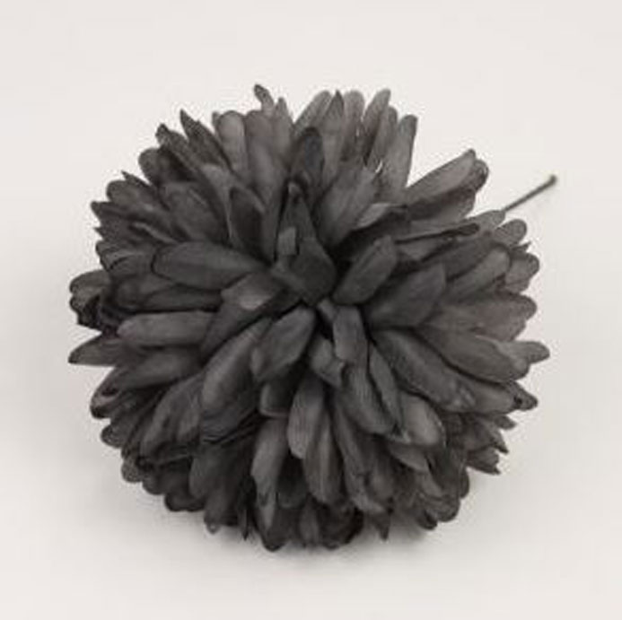 Flor Flamenca Mum. Negro.12cm