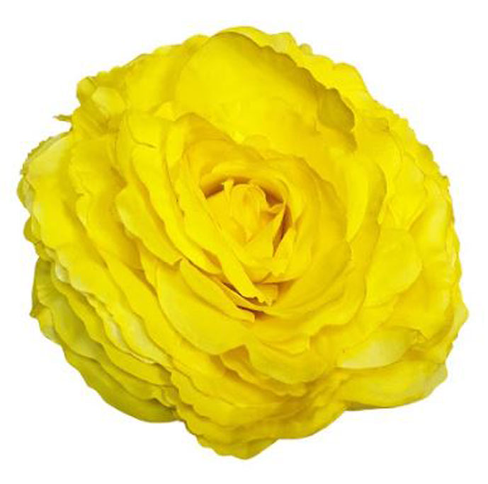 Rosa Grande King. Flor Flamenca Amarillo. 17cm