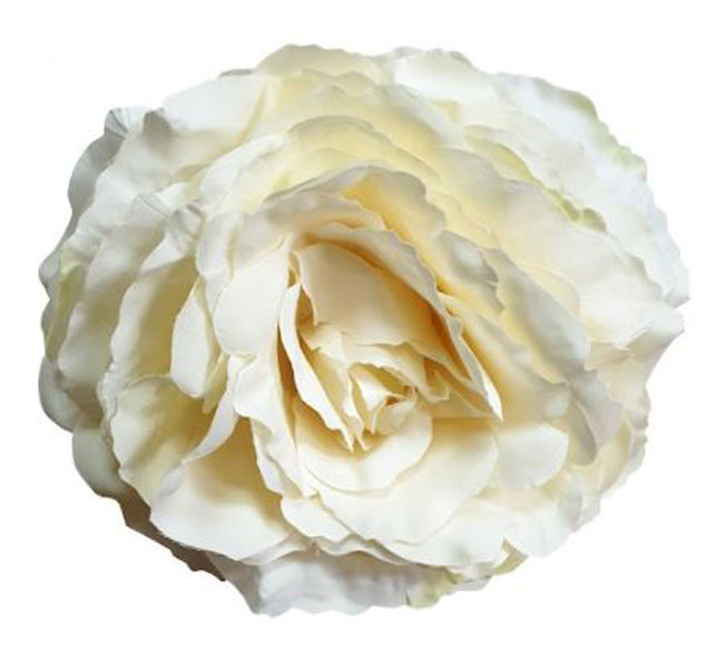 Rosa Grande King. Flor Flamenca Blanco. 17cm