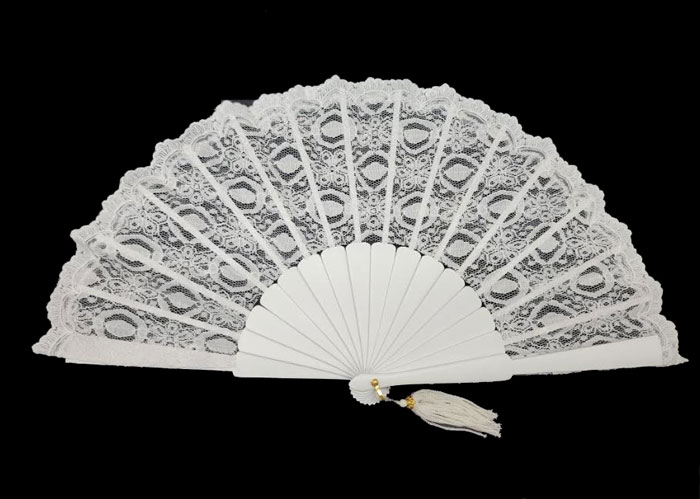 Bridal fan. White