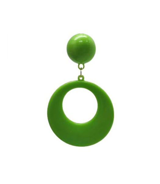 Boucles D'oreilles Flamenco en Plastique. Cercle Moyen. Vert Pistache