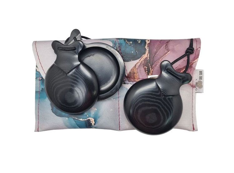 Black Cloth Castanets Jota Professional. Castañuelas Del Sur