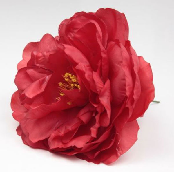 Flores de Flamenca Peonia Sanlucar.  12cm. Rojo