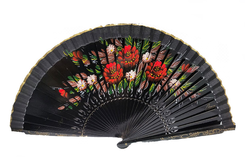 Fretwork fan painted on two faces. ref 1103