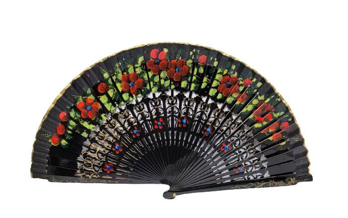 Fretwork fan painted on two faces. ref 1126