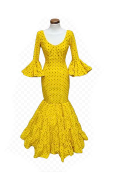 Talla 36. Vestido de Flamenca. Mod. Eva Amarillo