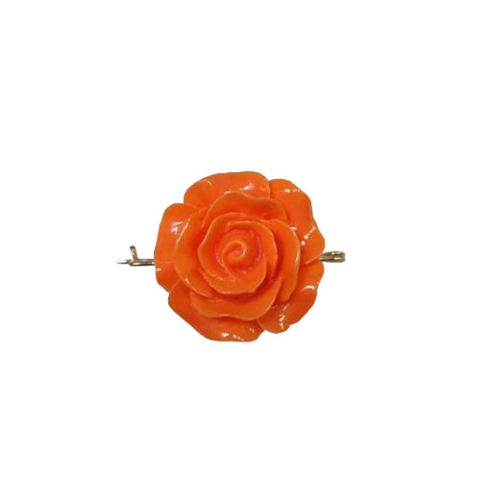 Broche en Forma de Rosa para Mantoncillo Flamenco. Naranja