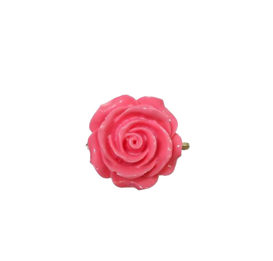 Broche de Rosa para Mantoncillos como Accesorio Flamenco. Rosa Chicle