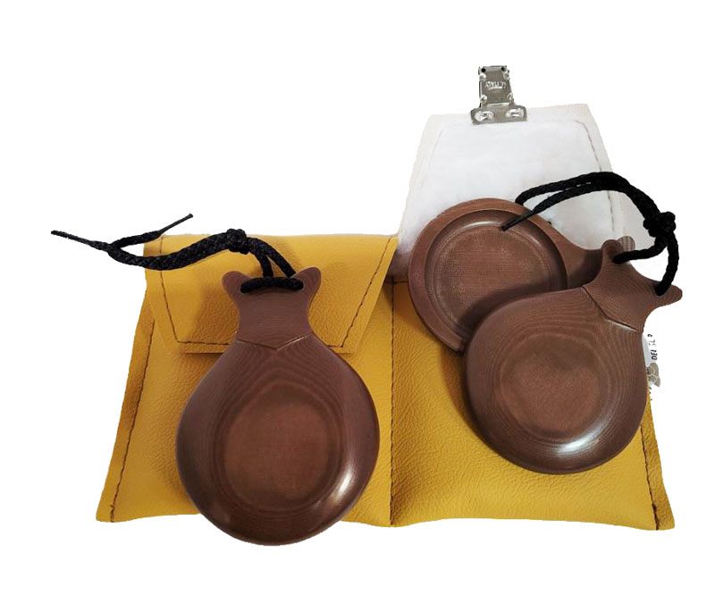 Caramel Canvas Professional Castanets. Castañuelas del Sur