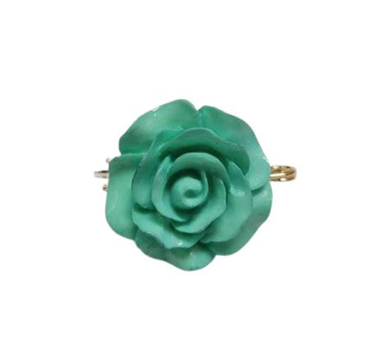 Broche pour châle en forme de rose. Vert d'eau