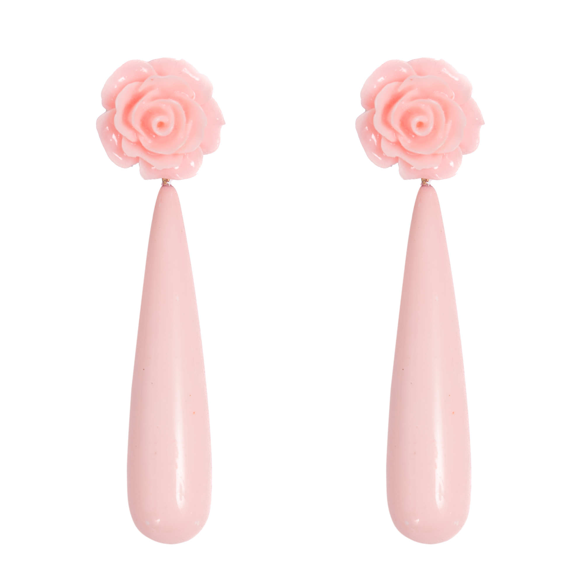 Boucles D'oreilles Flamenco en Forme de Goutte en Rose