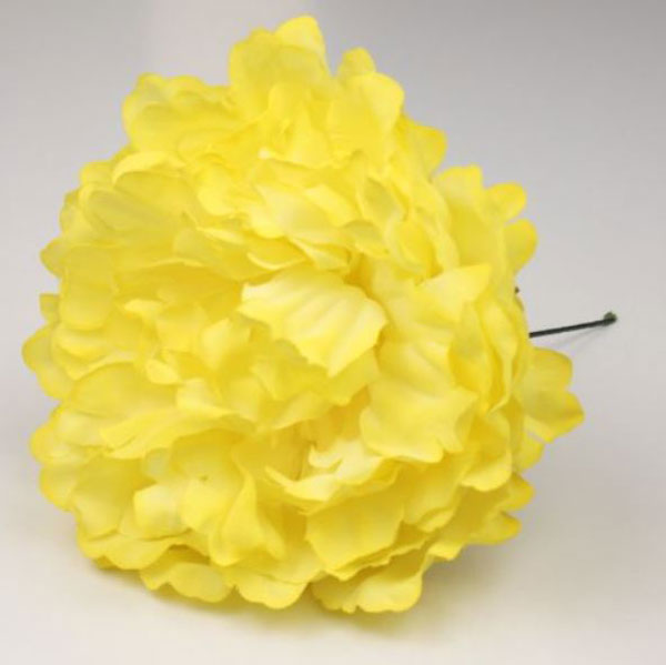 Large Yellow Peony Paris Flower. 16cm