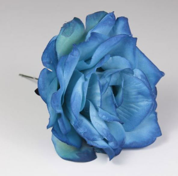 Rosa Toledo. Flor Flamenca Azul. 13cm