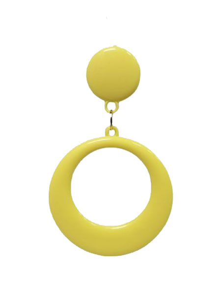 Boucles D'oreilles Flamenco Fashion avec Anneau en Plastique. Jaune