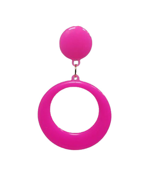 Boucles D'oreilles en Plastique de Style Flamenco. Fuchsia