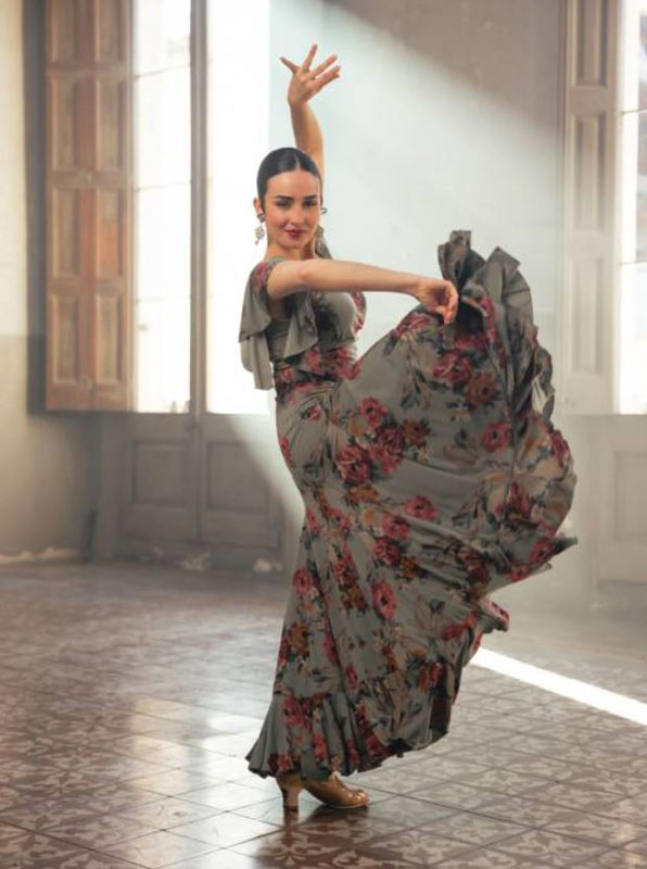 Traje de Baile Flamenco Olas Estampado. Davedans