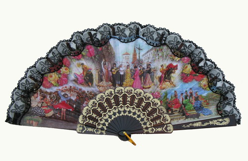 Fan With Flamenco and Bullfight Scenes ref. 2778