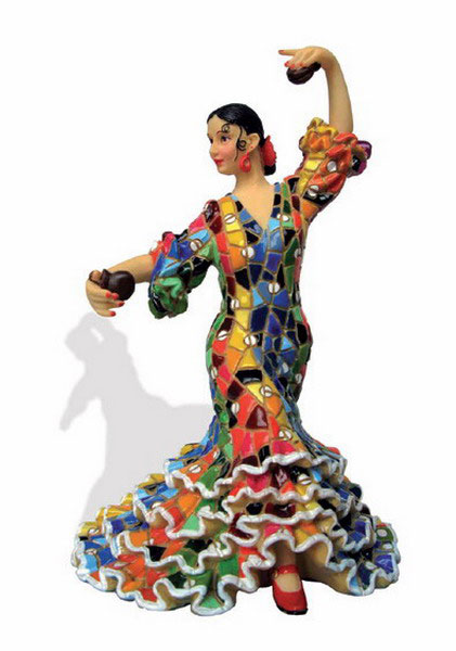 Flamenca avec costume mosaïque. Barcino. Multicolore. 20.5 cm