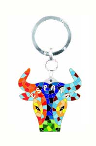 Gaudi bull head Keyring