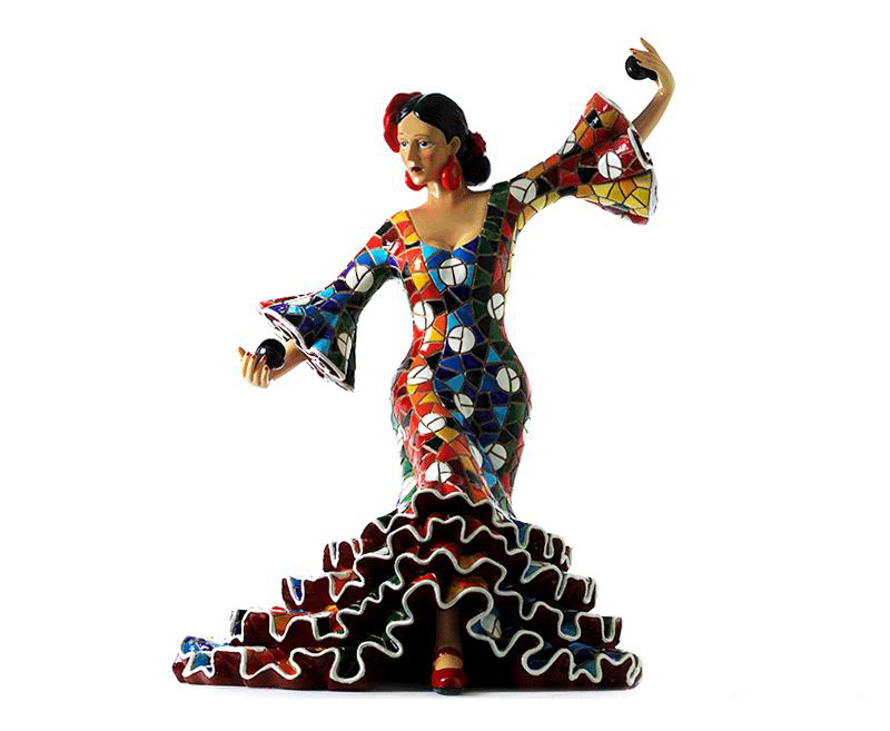 Flamenca with mosaic costume. Barcino. Multicolor. 20.5 cm