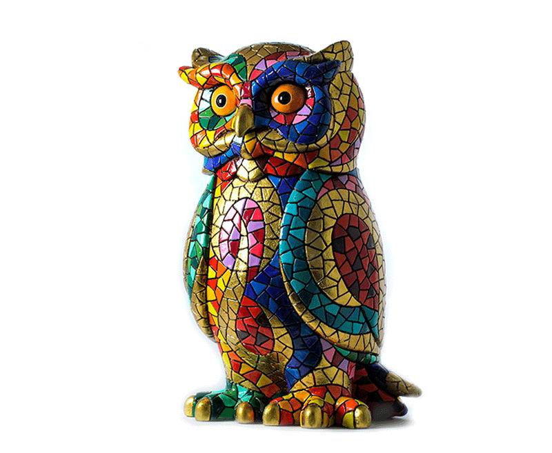 Hibou Mosaïque Carnival Barcino. 11cm