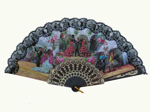 Fan with flamenco and bullfights scenes ref. 2772