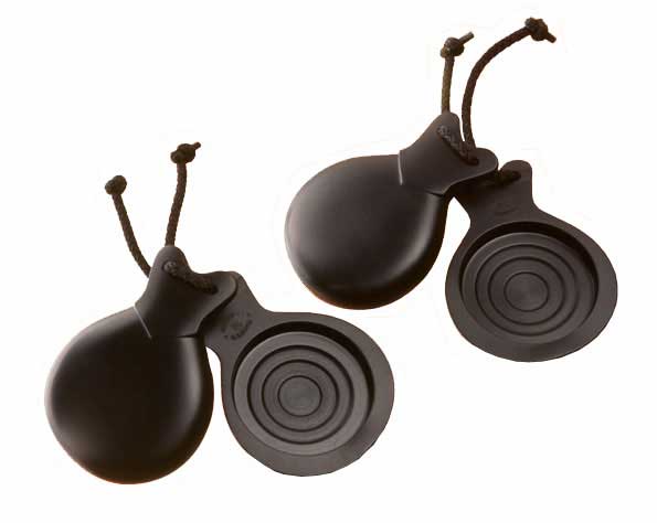 Black Fiberglass Flamenco Castanets: Bolero nº 5 - 4 Soundboxes