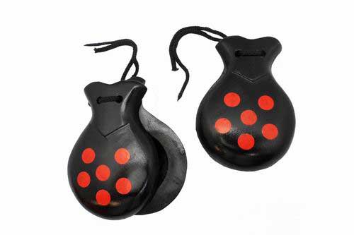 Castañuelas Negras con lunares Rojos de Souvenir