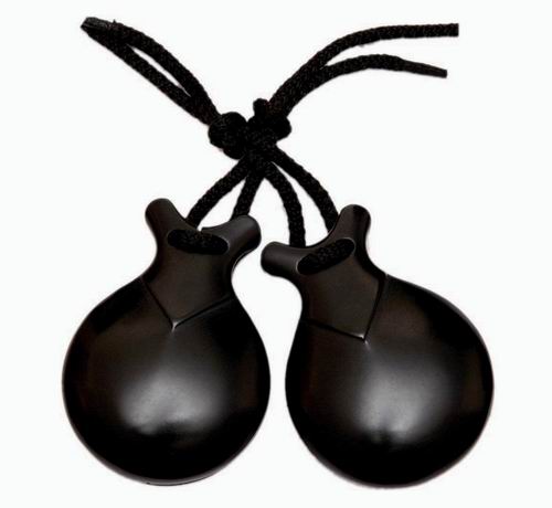 Black Professional Pressed Fiber Flamenco Castanets by Jale