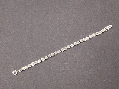 Bracelet en argent et marcasitas. Cercles plats