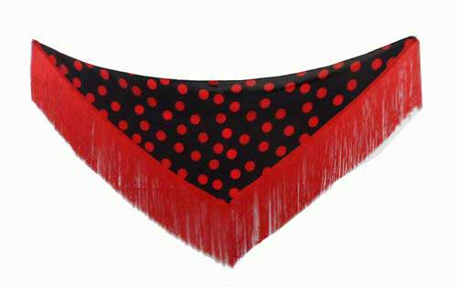 Small Black Shawl with Red Polka Dots