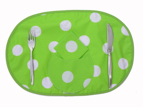 Nappe individuelle Pistache à pois