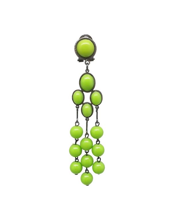 Boucles d'oreilles flamenco en plastique ref. 2794. Vert pistache