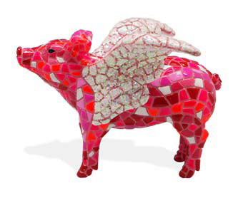 Cochon ailé. Barcino. 10cm