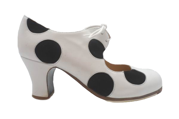 Chaussures de Flamenco à pois Begoña Cervera. Modèle: Lunares Cordonera