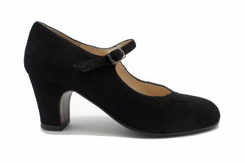 Chaussures de Flamenco Begoña Cervera. Basique en Daim Noir